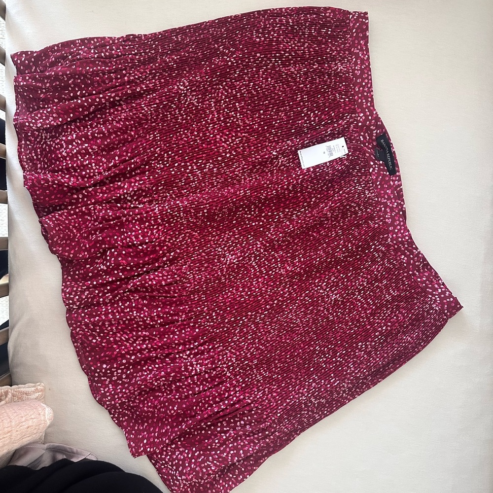 Banana Republic Red Smocked Mini Skirt Cocktail